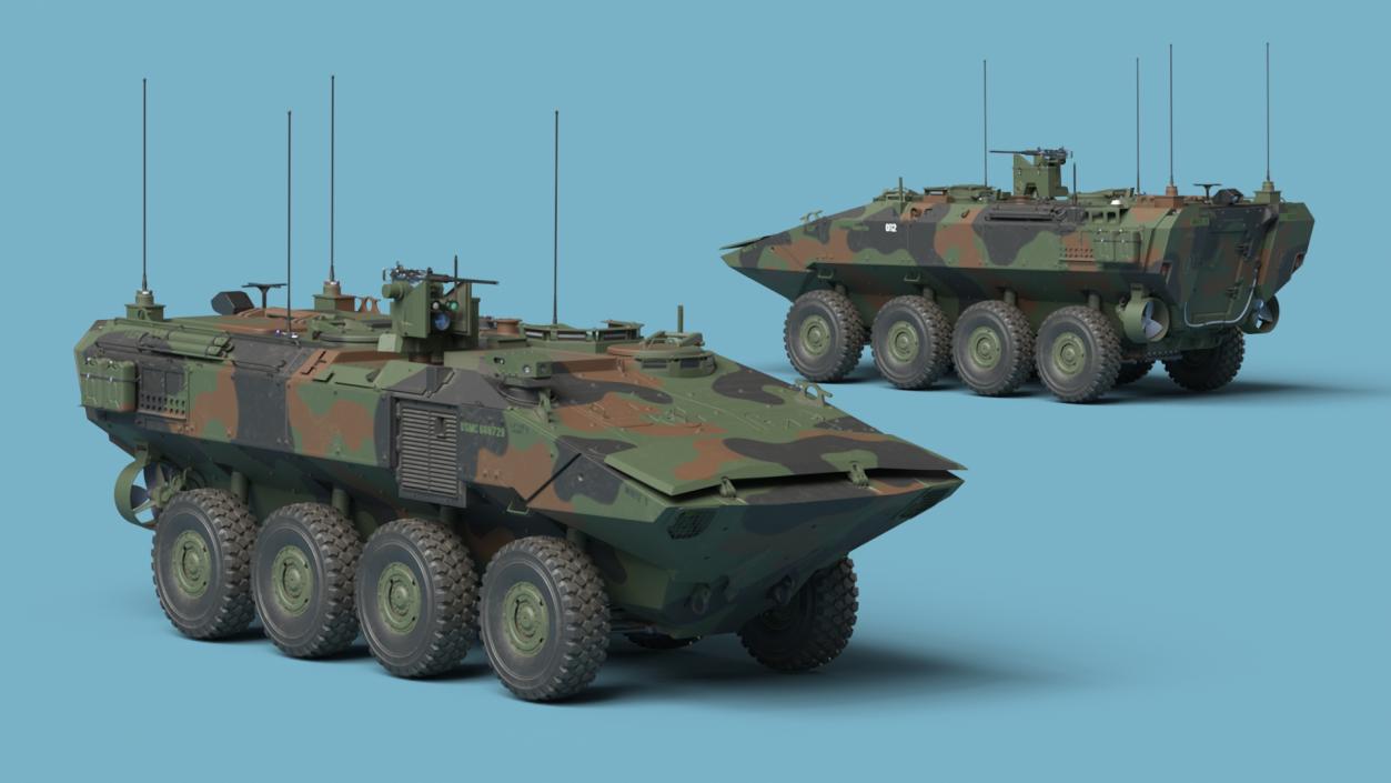 3D US Amphibious Combat Vehicle ACV Rigged for Cinema 4D model