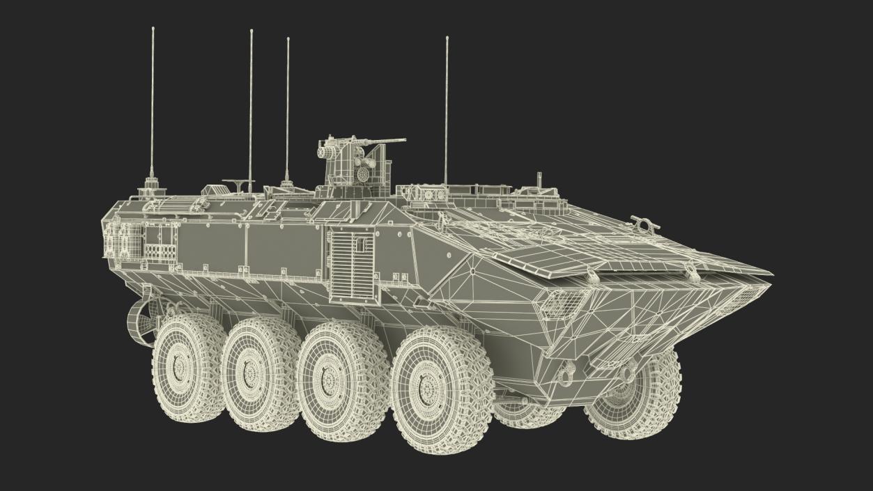 3D US Amphibious Combat Vehicle ACV Rigged for Cinema 4D model