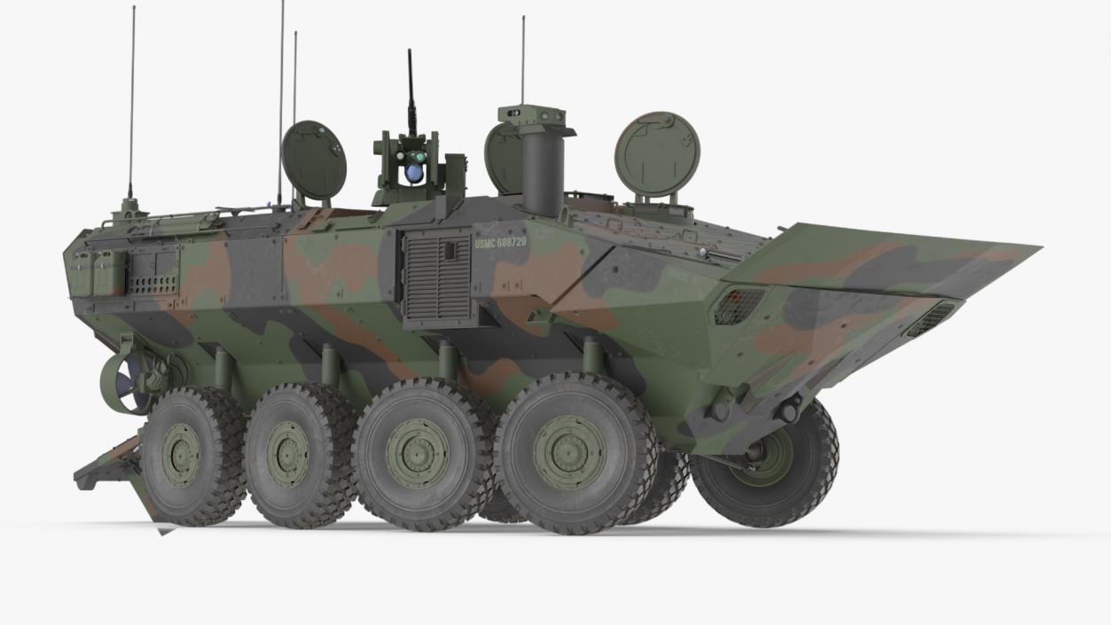 3D US Amphibious Combat Vehicle ACV Rigged for Cinema 4D model