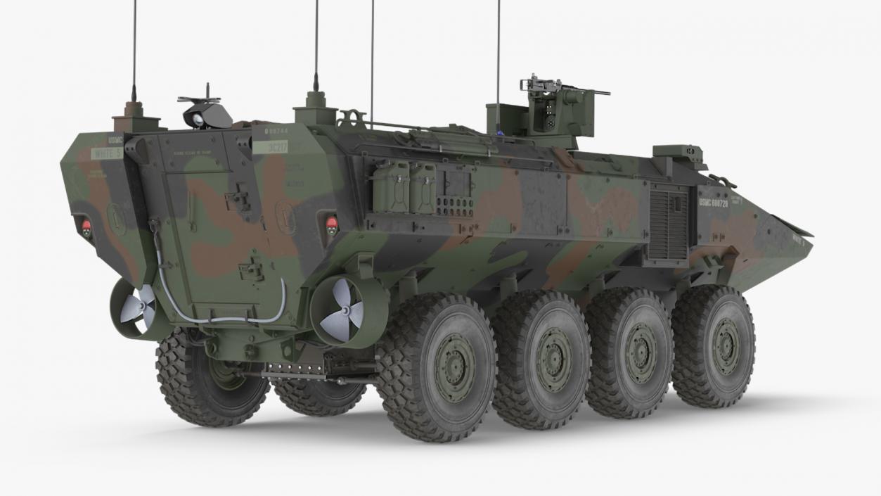 3D US Amphibious Combat Vehicle ACV Rigged for Cinema 4D model