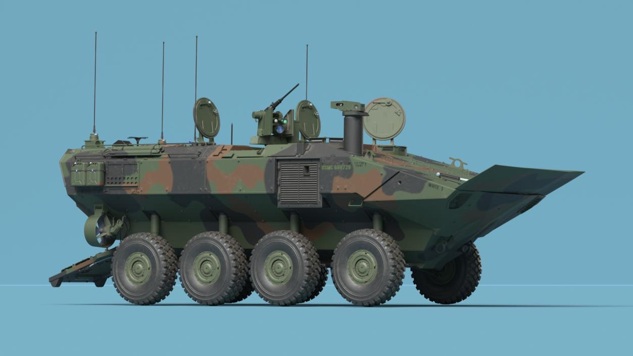 3D US Amphibious Combat Vehicle ACV Rigged for Cinema 4D model