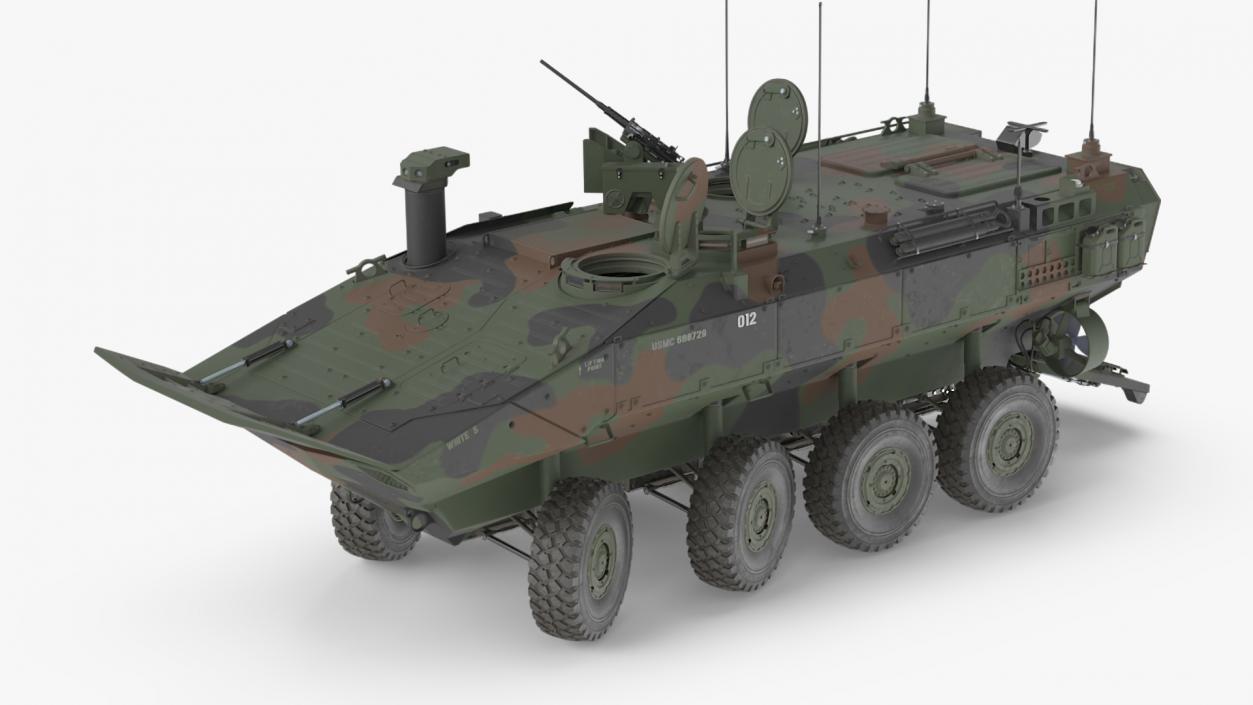 3D US Amphibious Combat Vehicle ACV Rigged for Cinema 4D model