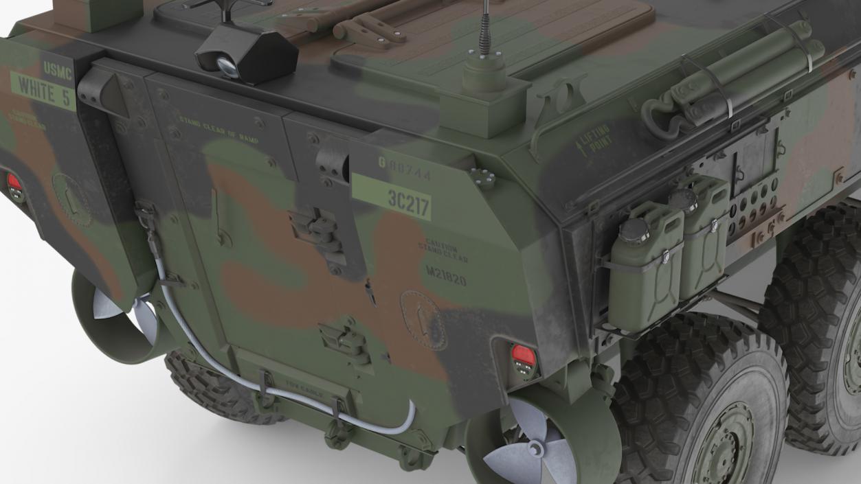 3D US Amphibious Combat Vehicle ACV Rigged for Cinema 4D model