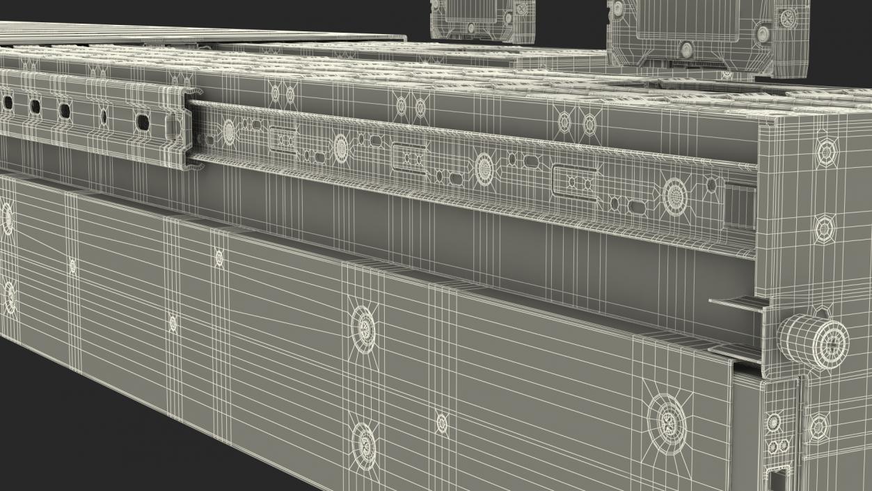 3D model HPE Cloudline CL5200 Server Opened with Disks