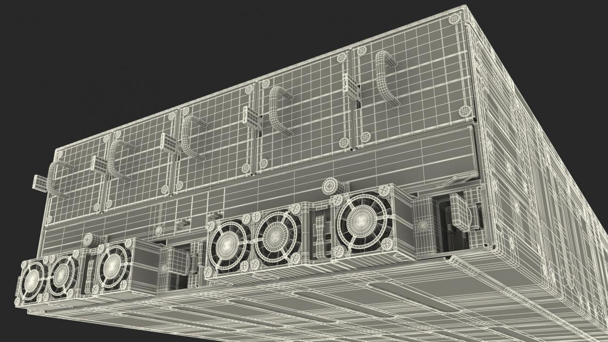 3D model HPE Cloudline CL5200 Server Opened with Disks