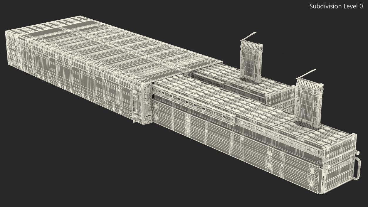 3D model HPE Cloudline CL5200 Server Opened with Disks