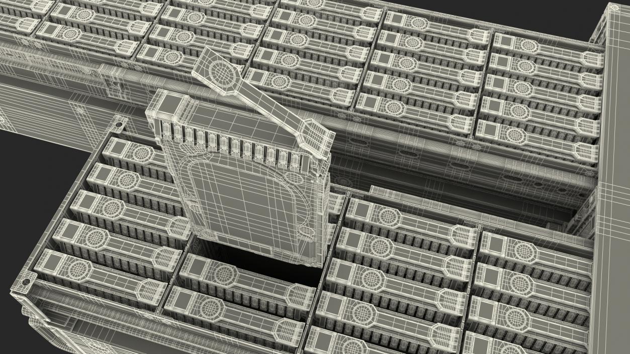 3D model HPE Cloudline CL5200 Server Opened with Disks