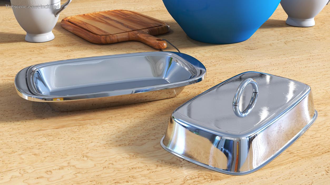 Stainless Steel Butter Dish 3D