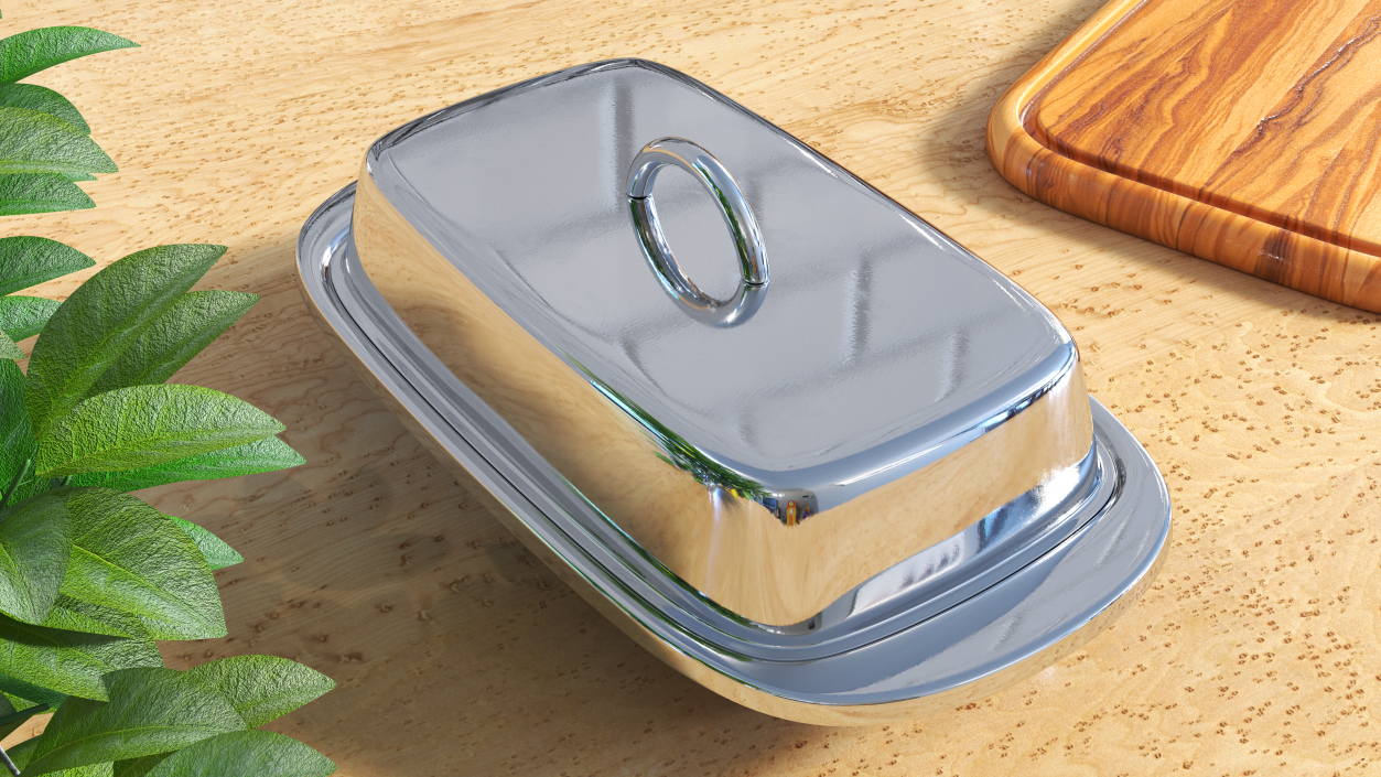 Stainless Steel Butter Dish 3D