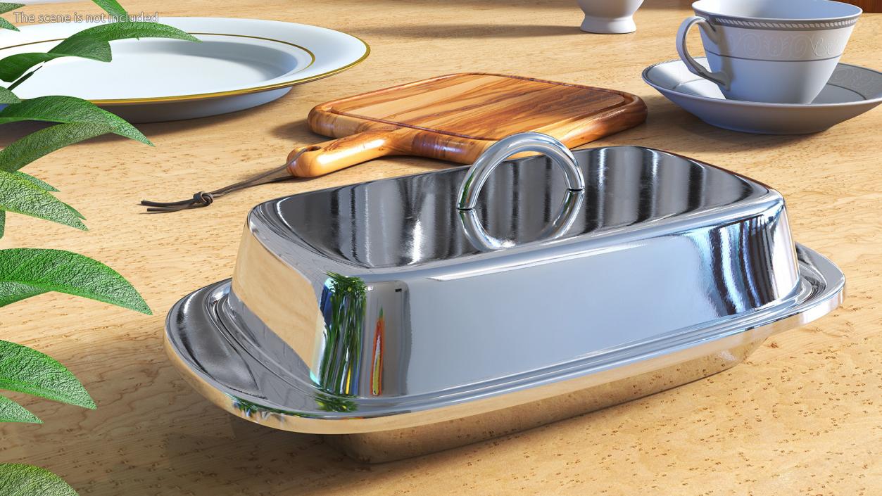 Stainless Steel Butter Dish 3D