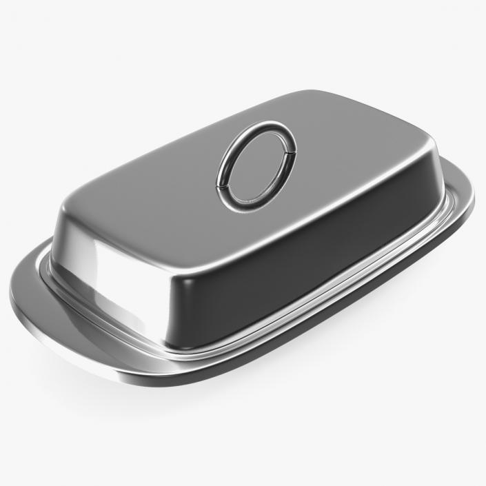 Stainless Steel Butter Dish 3D