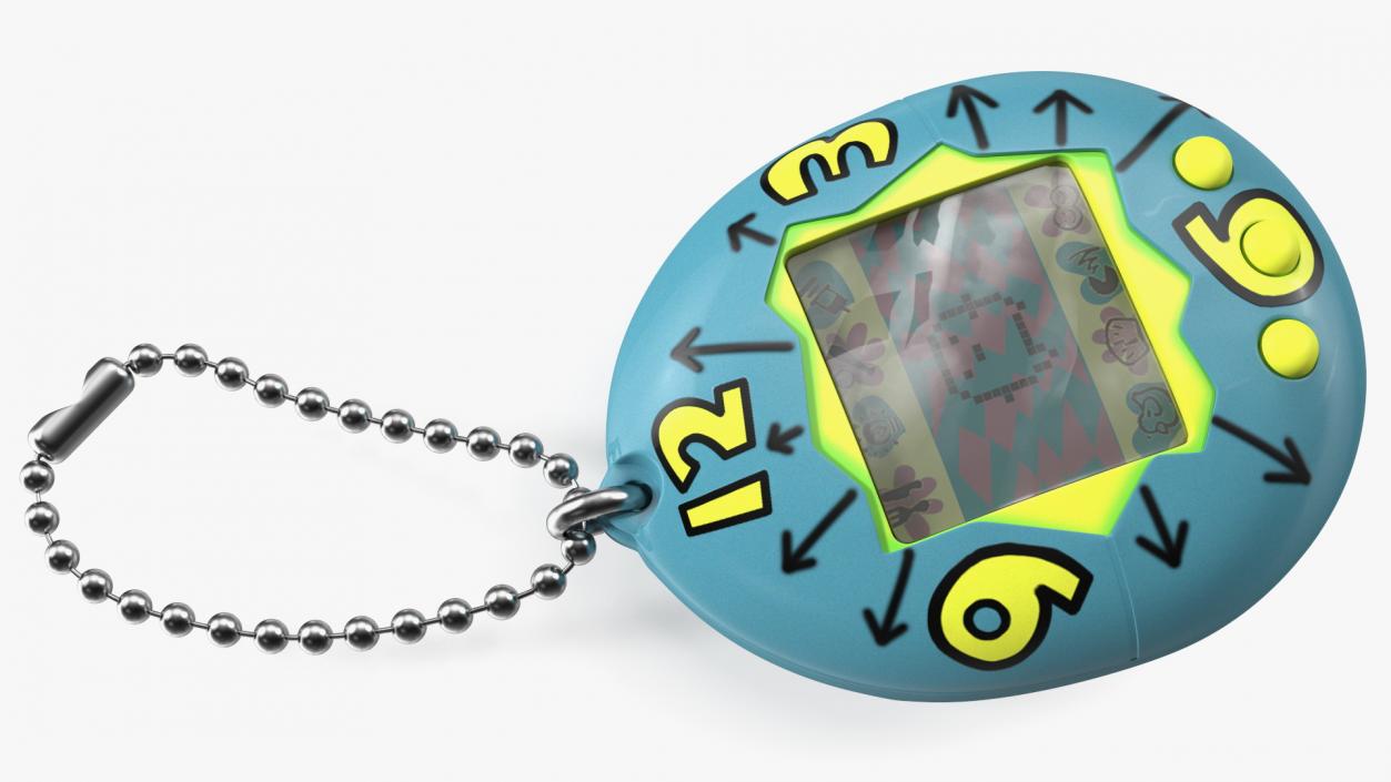 3D model Retro Tamagotchi Bandai Yellow-Blue