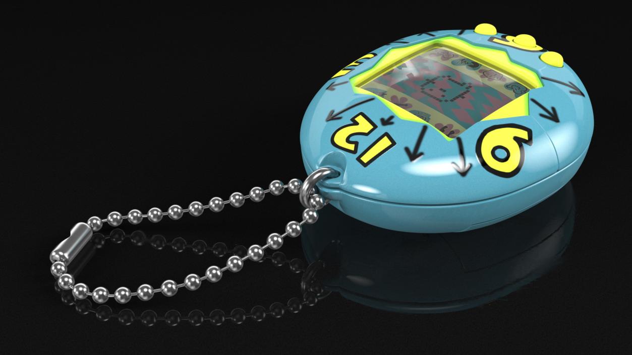 3D model Retro Tamagotchi Bandai Yellow-Blue