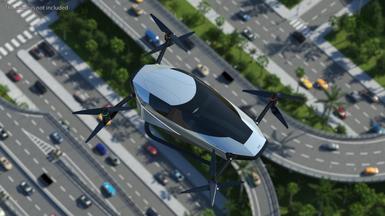 3D model Evtol Flying Car Xpeng X2