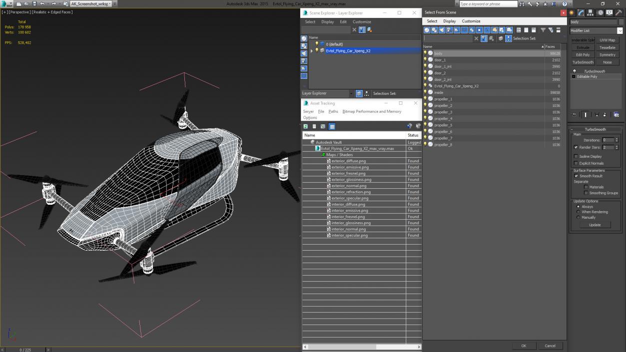 3D model Evtol Flying Car Xpeng X2