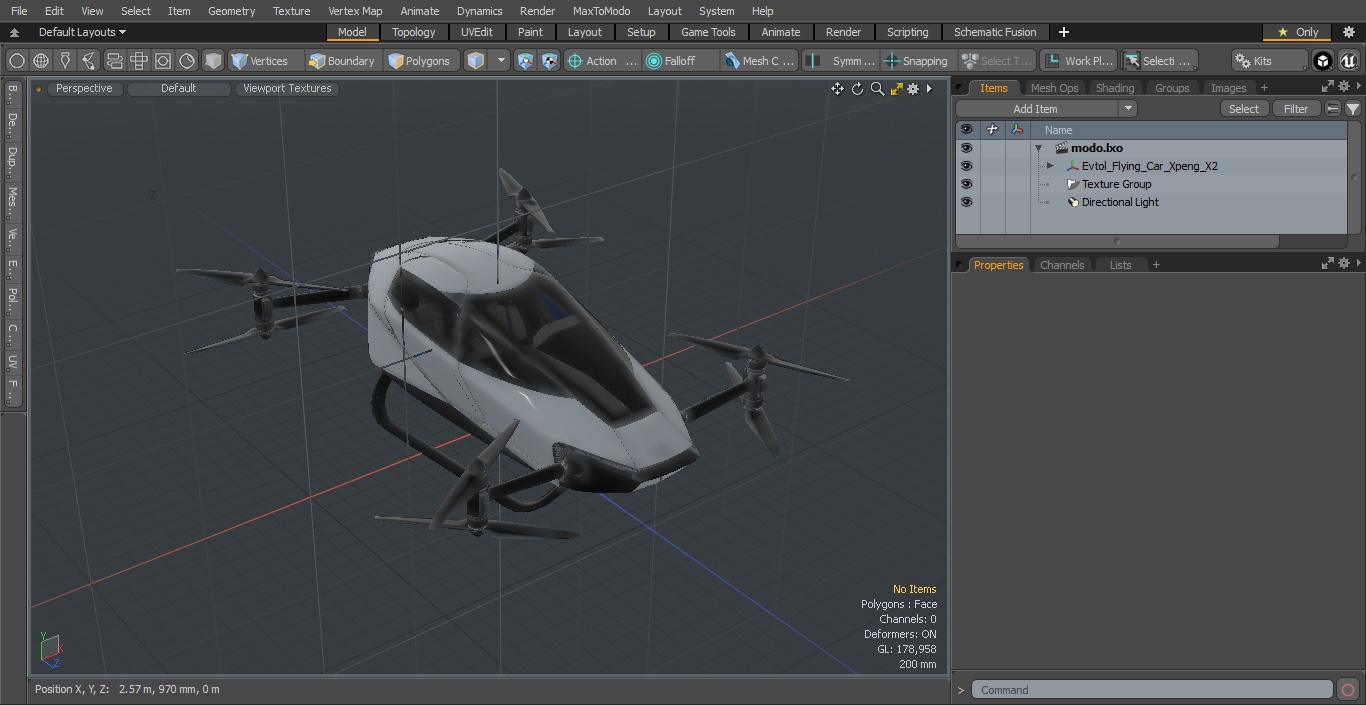 3D model Evtol Flying Car Xpeng X2