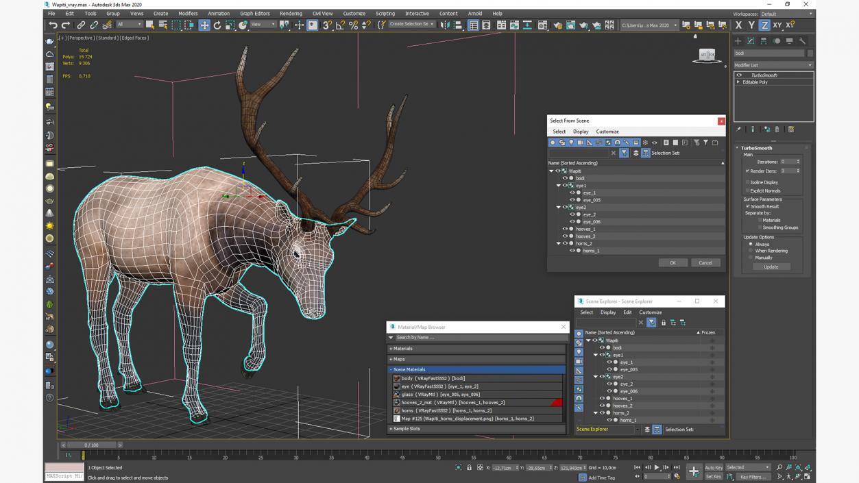 3D model Wapiti