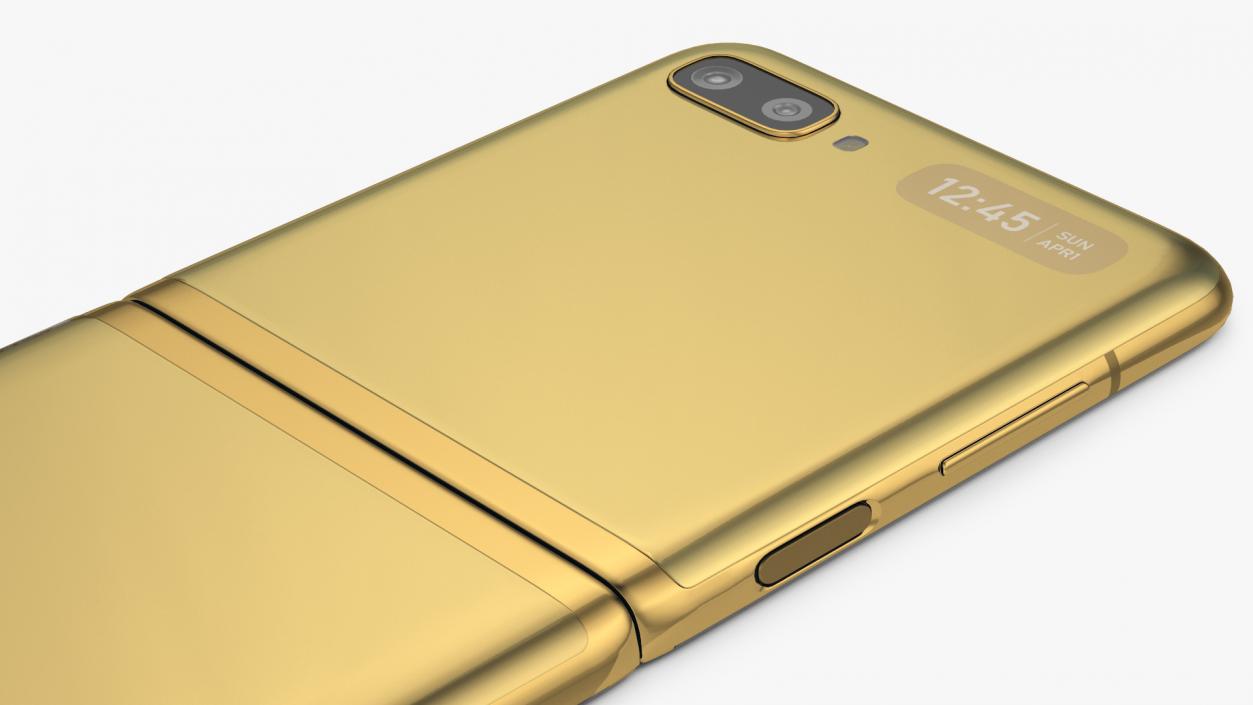 3D Samsung Galaxy Z Flip Mirror Gold model