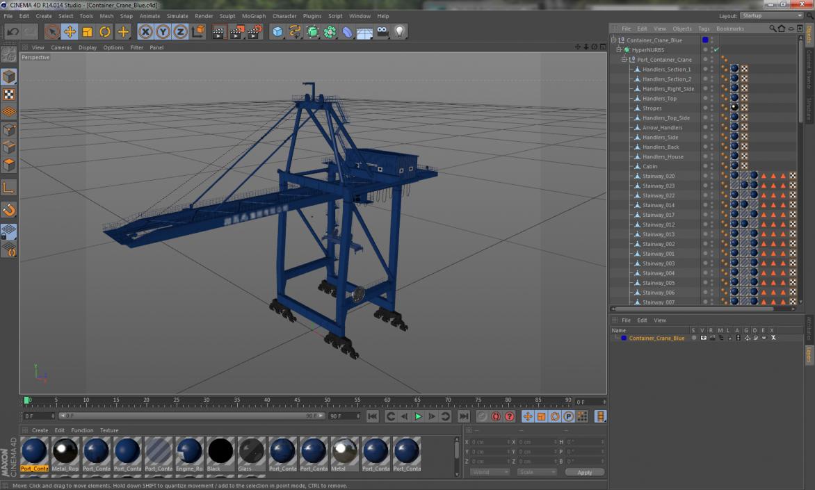 3D model Container Crane Blue