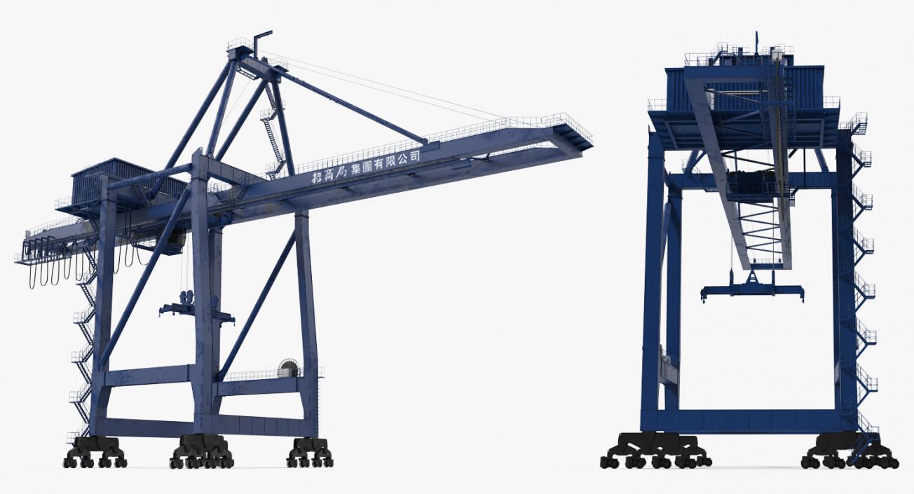 3D model Container Crane Blue