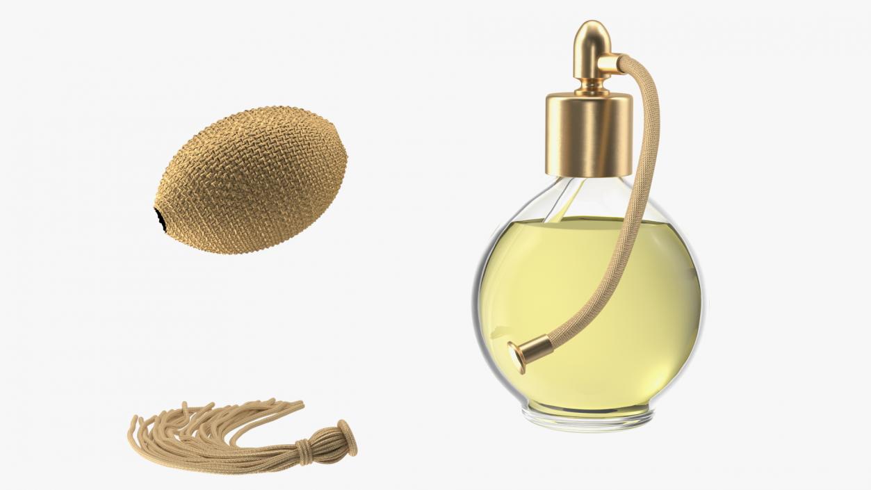 3D Golden Perfume Bottle Pump with Hose