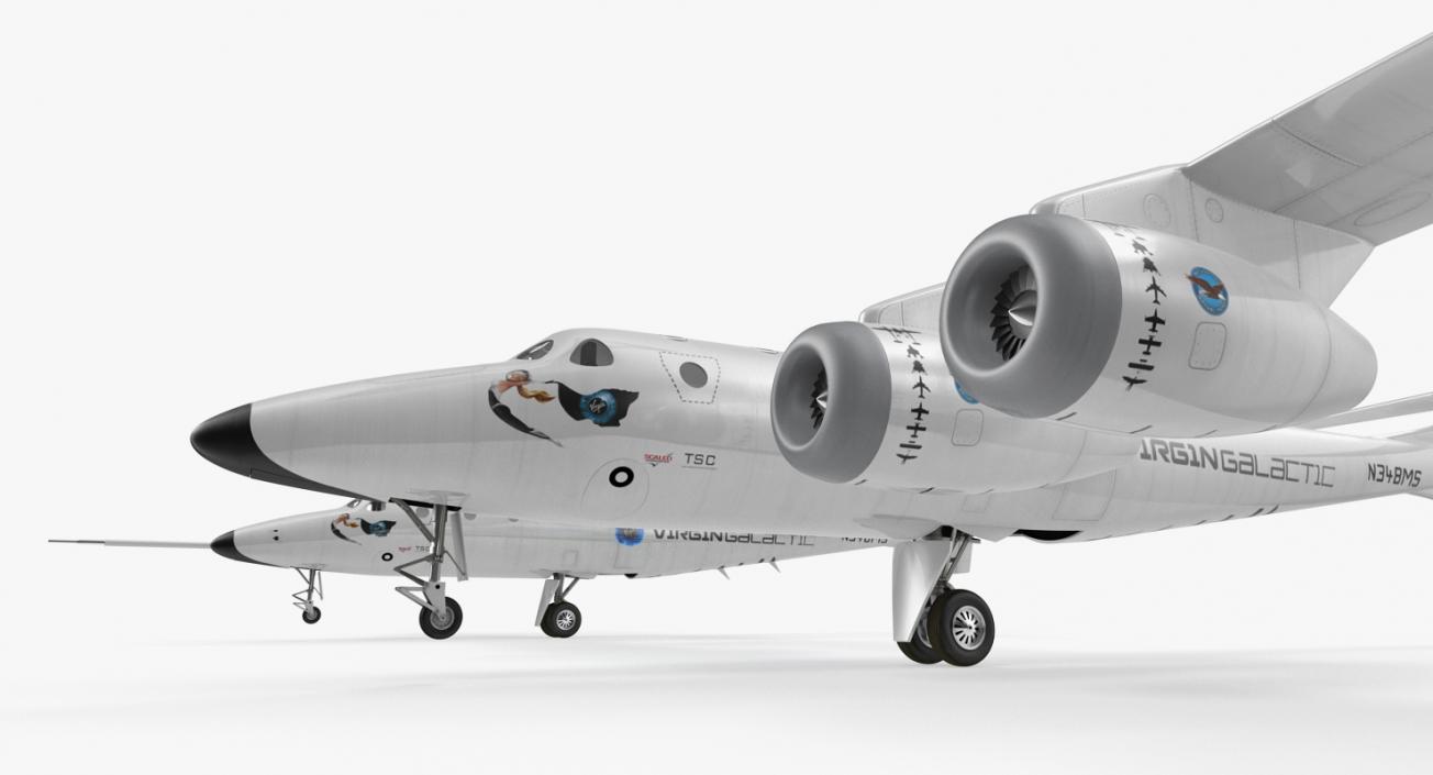 Virgin Galactic LauncherOne Rigged 3D model