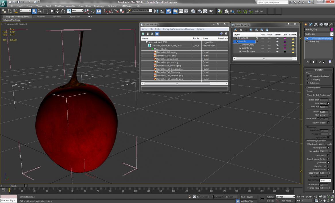 3D Tamarillo Special Fruit model