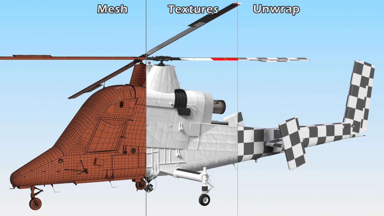 3D Synchropter Helicopter Exterior Only