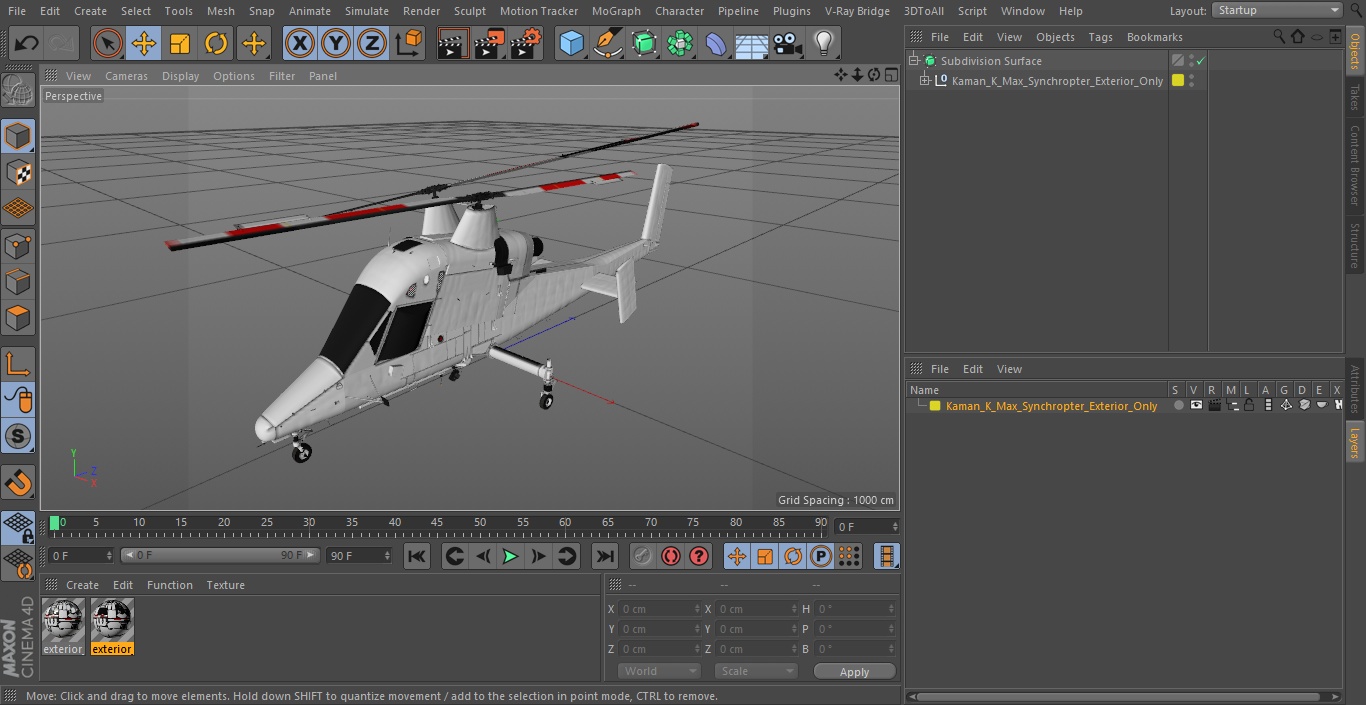 3D Synchropter Helicopter Exterior Only