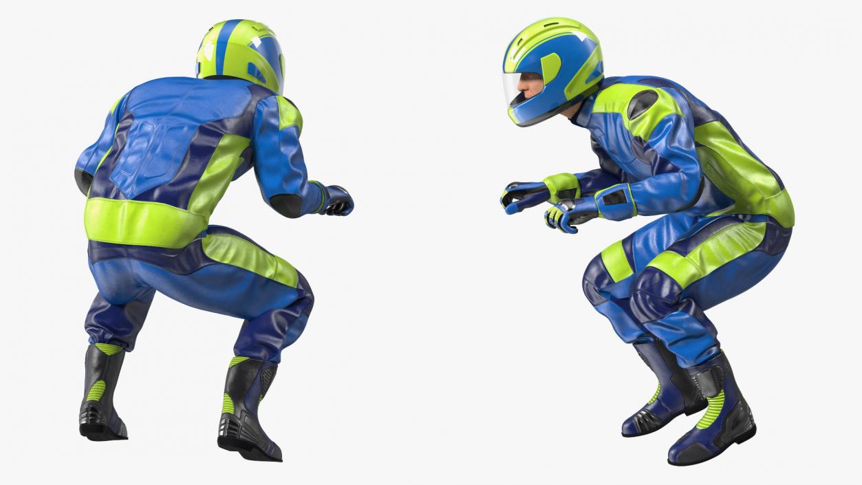 Motorcycle Racer with Sport Motorbike 3D