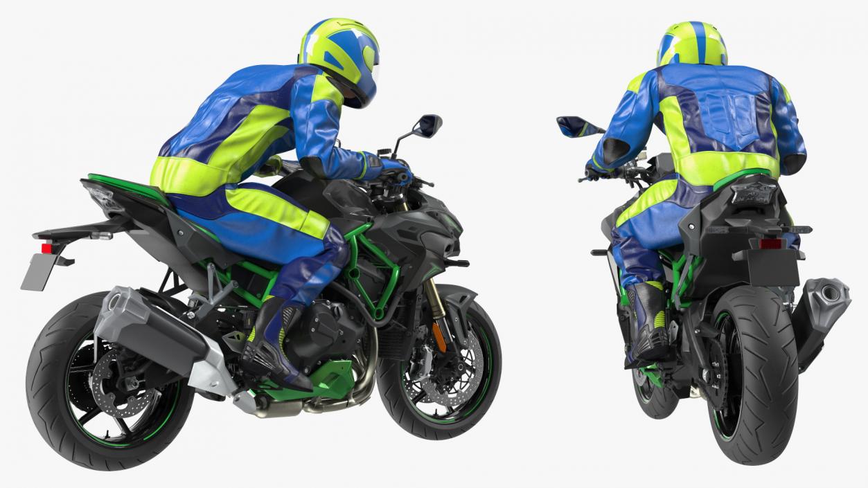 Motorcycle Racer with Sport Motorbike 3D