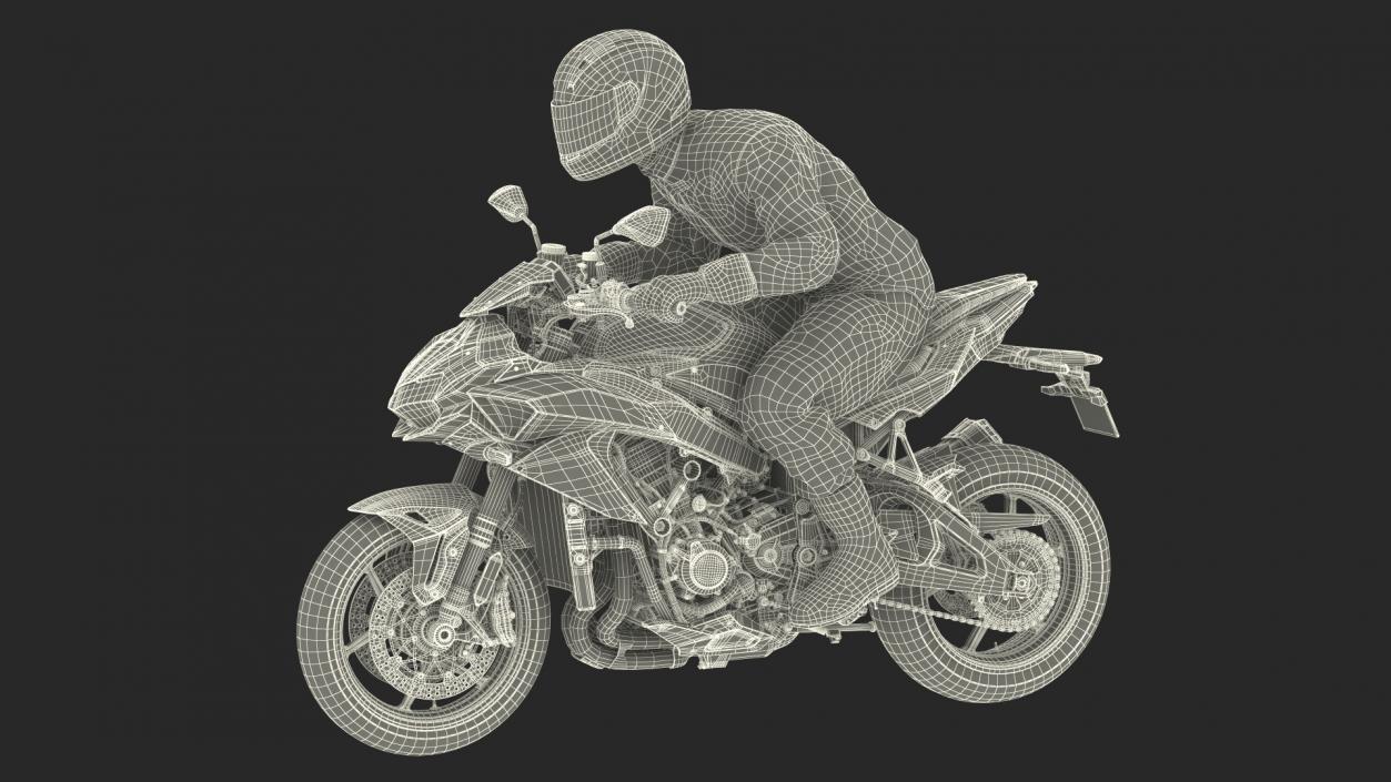 Motorcycle Racer with Sport Motorbike 3D