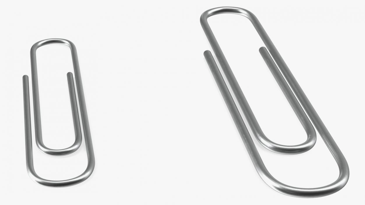 Paper Clip Oval Shape Metal 3D