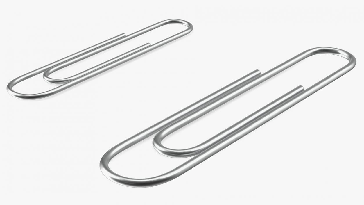 Paper Clip Oval Shape Metal 3D