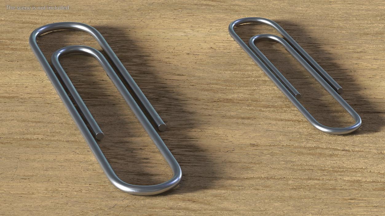 Paper Clip Oval Shape Metal 3D