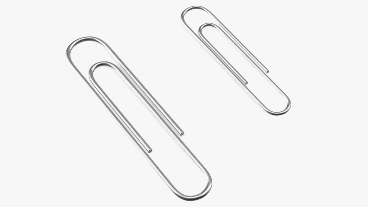 Paper Clip Oval Shape Metal 3D