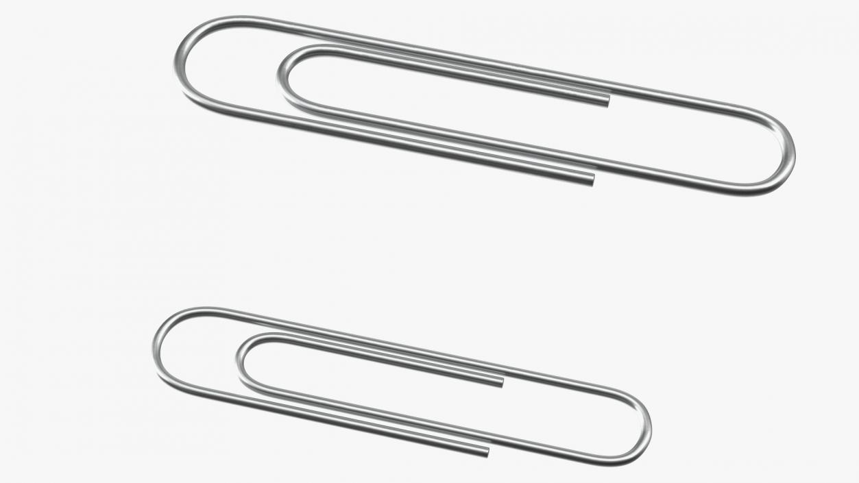 Paper Clip Oval Shape Metal 3D