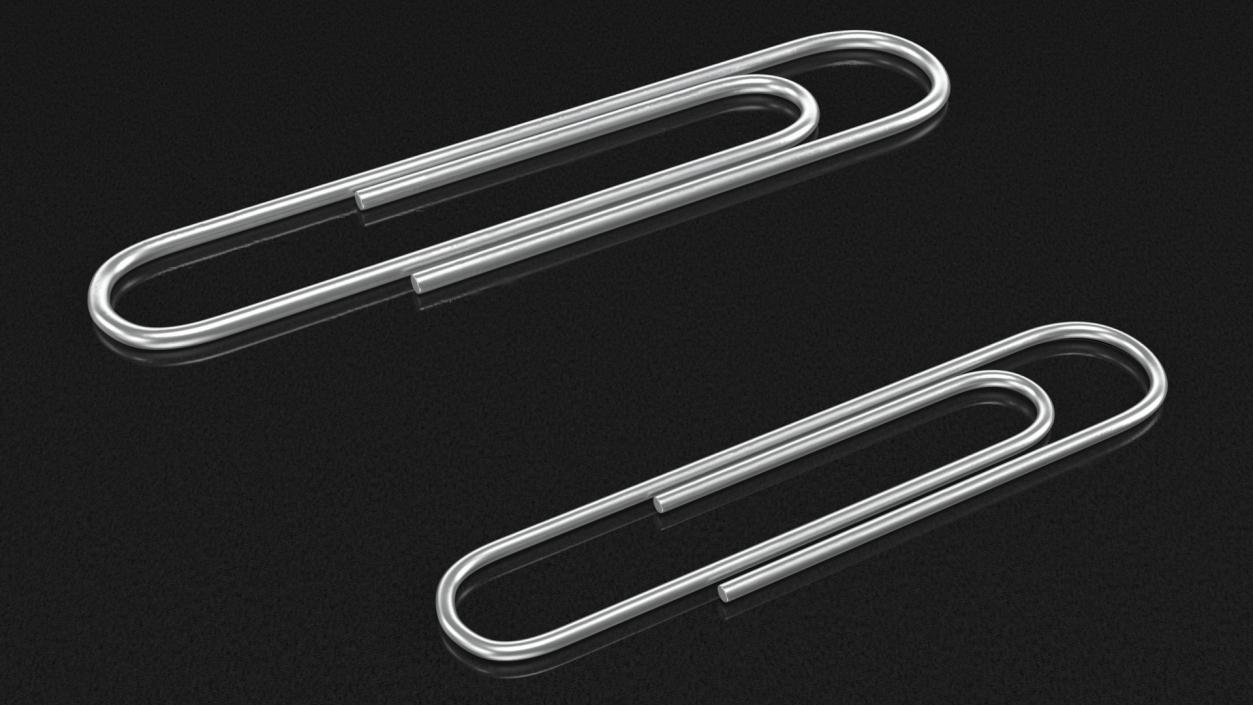 Paper Clip Oval Shape Metal 3D