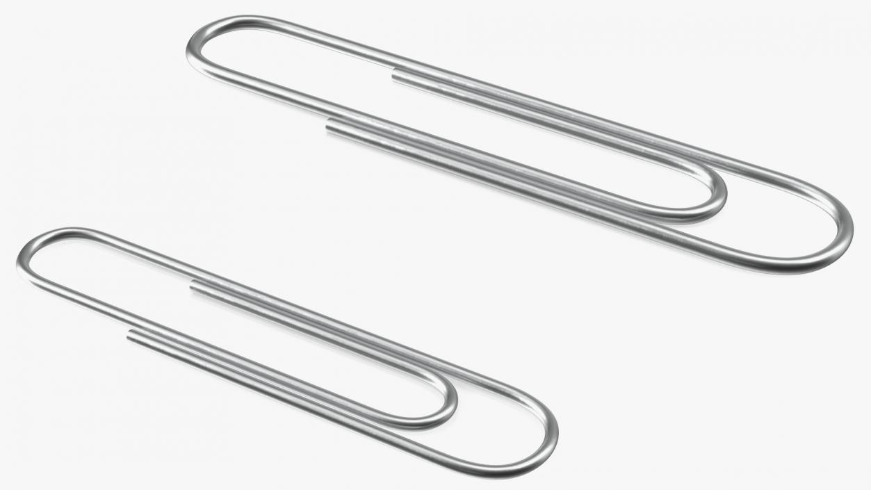 Paper Clip Oval Shape Metal 3D