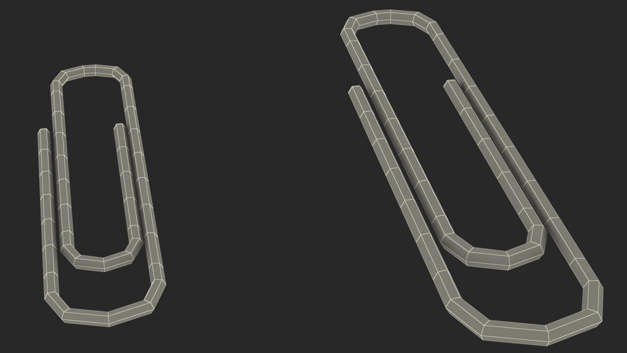 Paper Clip Oval Shape Metal 3D