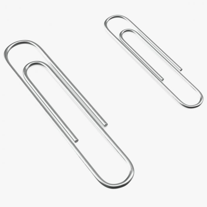 Paper Clip Oval Shape Metal 3D