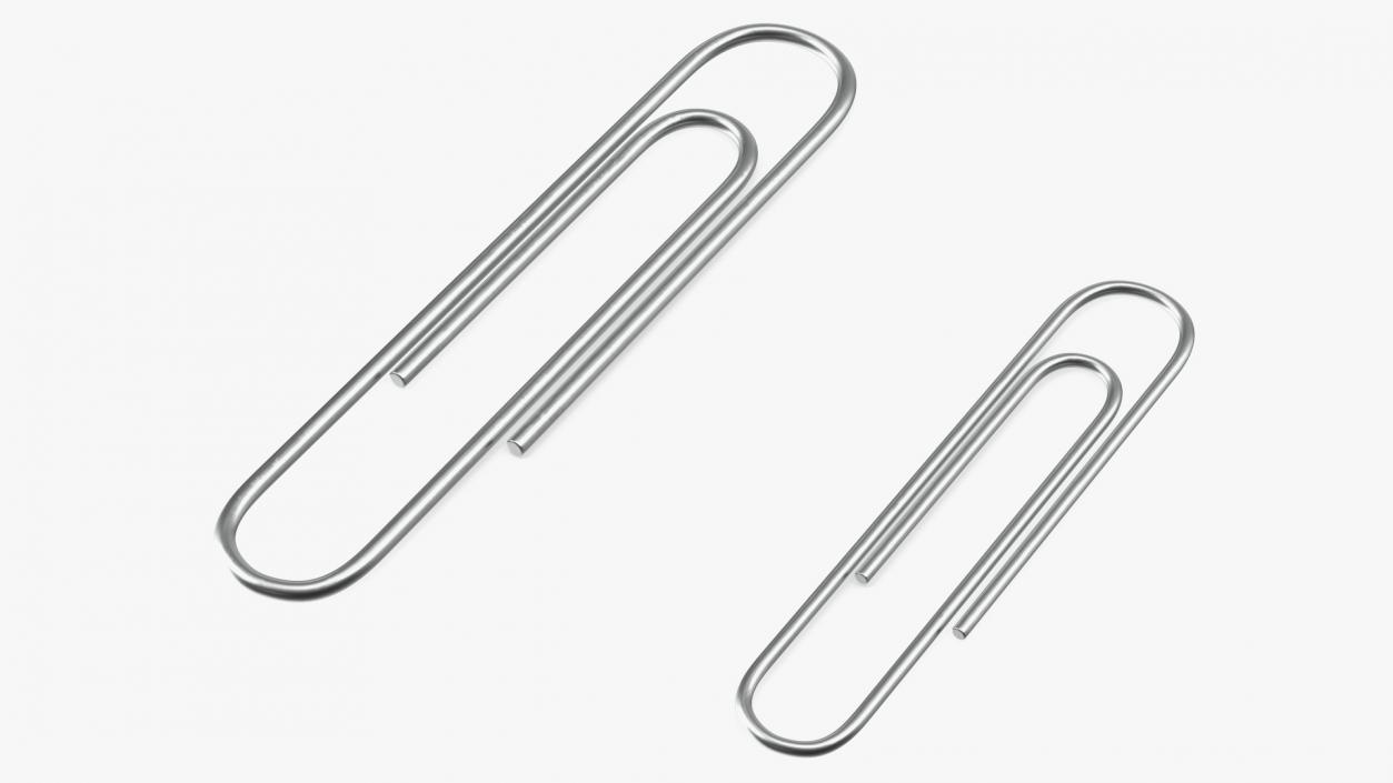 Paper Clip Oval Shape Metal 3D