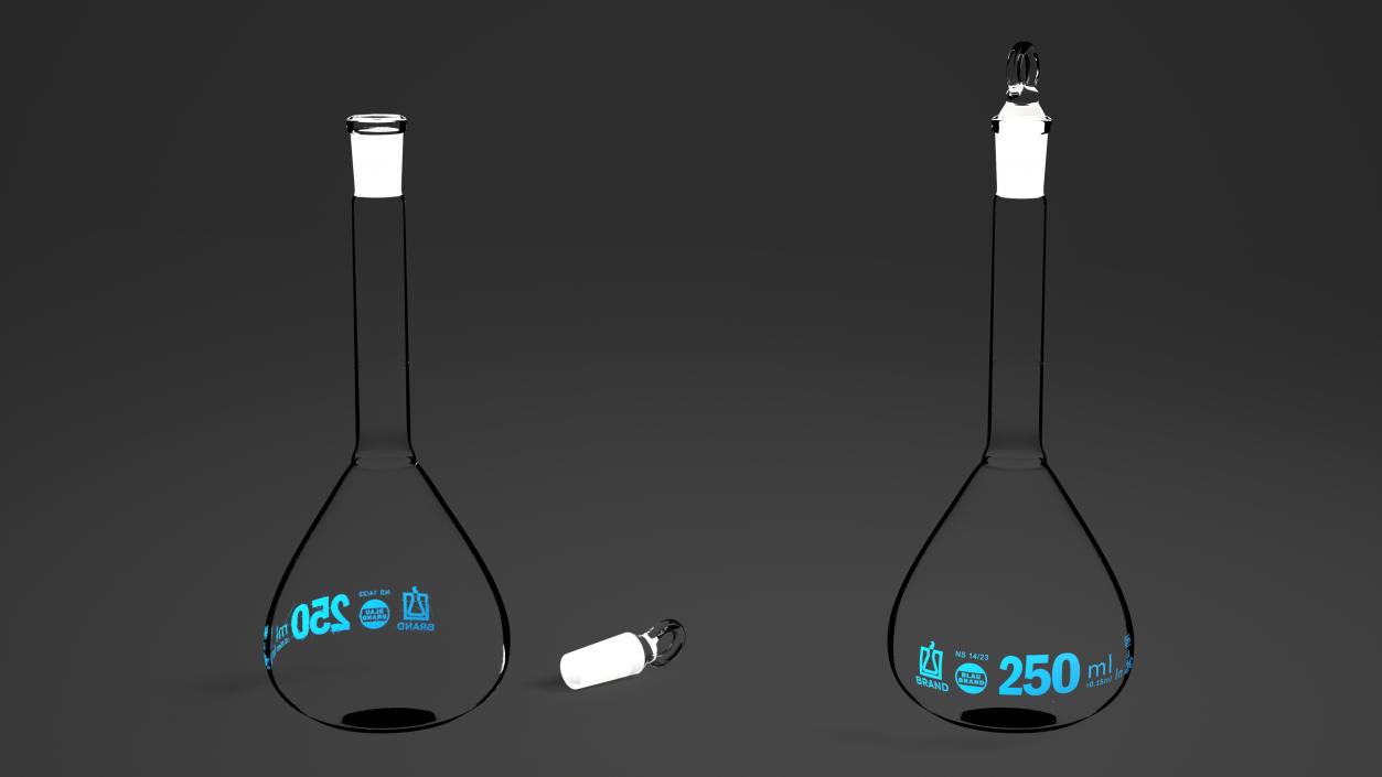 Lab Volumetric Flask 250ml Empty 3D