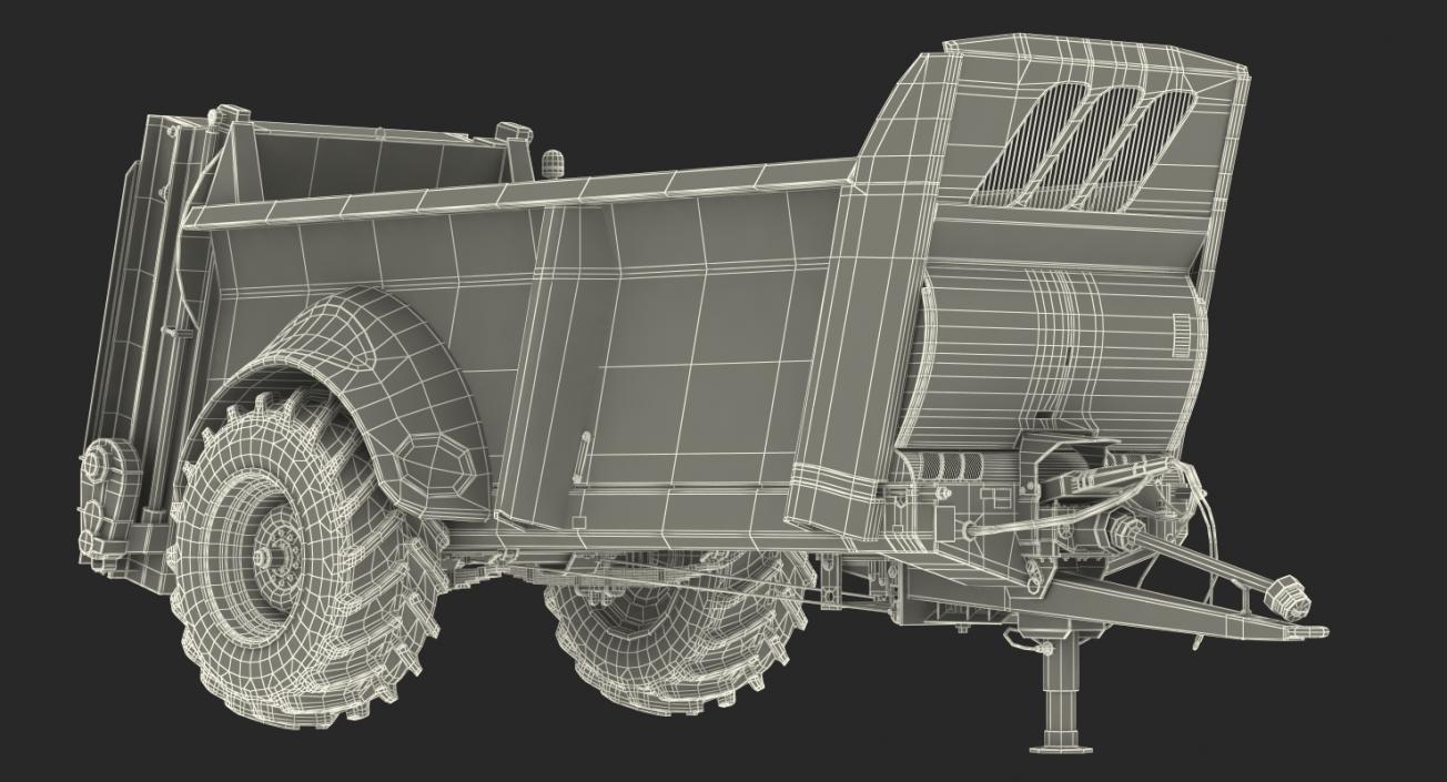 Used Manure Spreader Rigged 3D