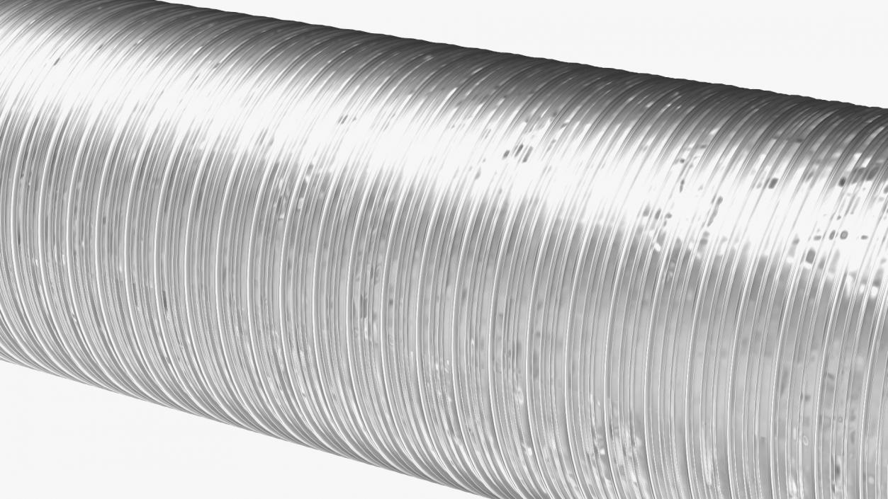 3D Aluminium Flexible Ducting Hose Rigged model