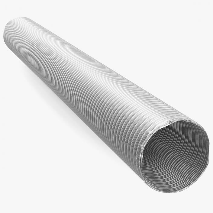 3D Aluminium Flexible Ducting Hose Rigged model