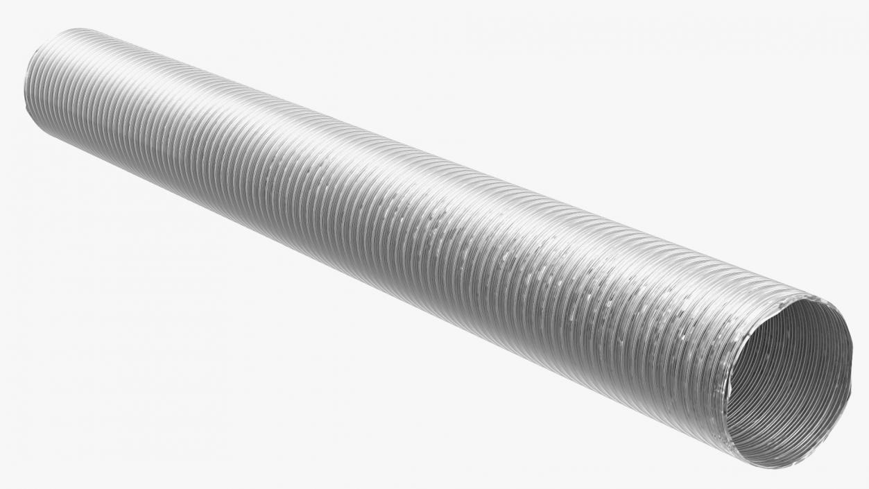 3D Aluminium Flexible Ducting Hose Rigged model