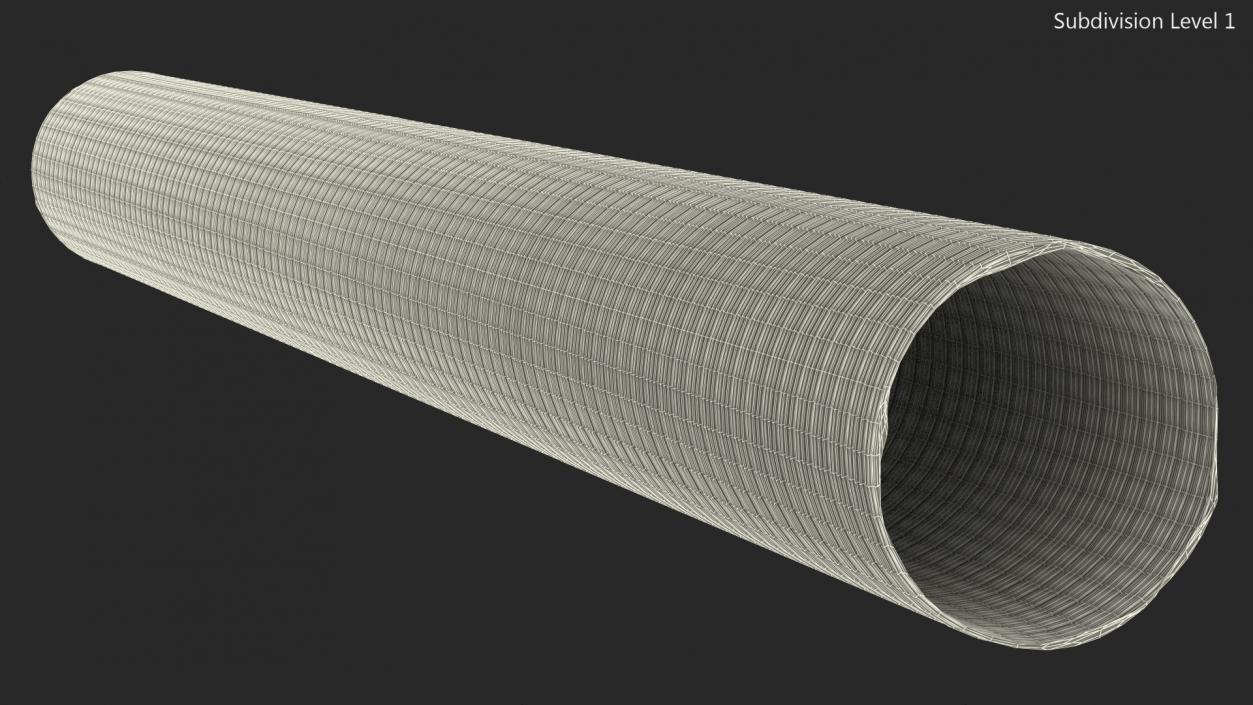 3D Aluminium Flexible Ducting Hose Rigged model