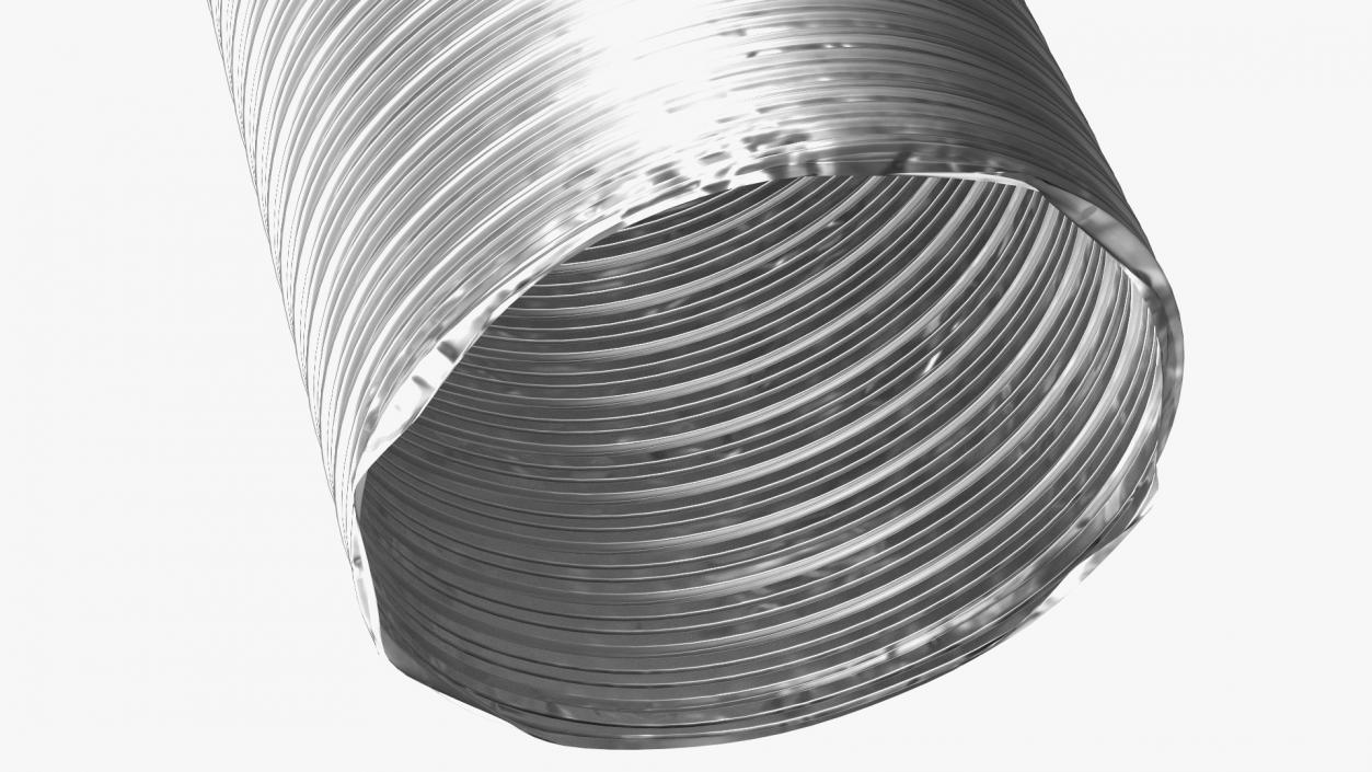 3D Aluminium Flexible Ducting Hose Rigged model