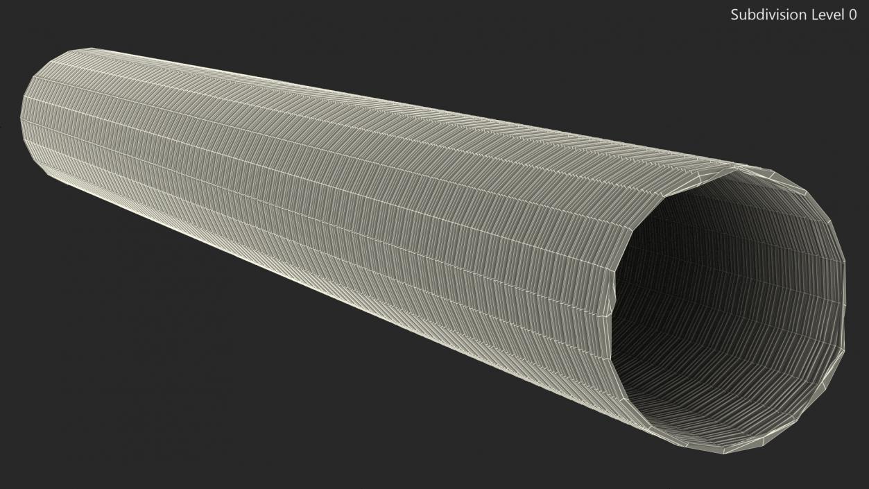 3D Aluminium Flexible Ducting Hose Rigged model